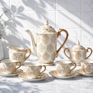 OCCUPIED JAPAN China Porcelain Tea Set for "4" 13 piece set